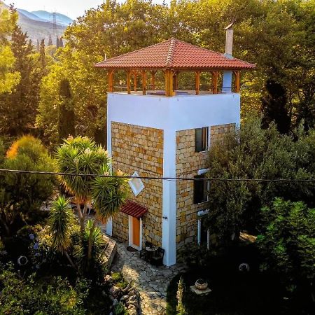 Willa Steinturm Mit Dach-Terrasse Zwischen Fluss, Meer Und Gebirge- Spiti Pirgos Paralia Sergoulas Zewnętrze zdjęcie